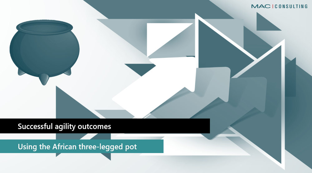When organisations decide to focus on ‘Being Agile’ or ‘Agility’, they hire agile coaches to guide their teams on this journey. Many decision-makers think that just the presence of the agile coach will guarantee agility outcomes from their delivery teams. This is a fallacy and many organisations risk their ‘Being Agile’ journey due to this assumption, which, if not dealt at the onset, can result in a lot of waste and frustration. An Agile coach’s key focus area is to help teams involved in the delivery to understand what ‘Being Agile’ is (mindset, behaviors, principles, practices, metrics, tools, and so on) and to help them tap its maximum potential in the context of their delivery or work to be done. Using the analogy of the African three-legged pot for delivery teams responsible to deliver successful agility outcomes, the three legs of the pot provide the necessary foundation. The Coach’s Commitment is one leg contributing to the foundation. Let us explore the other two legs in view of commitment from the other crucial roles. The Product Owner Commitment The type and priority of the ‘work to be done’ for desired success contributing to organisation vision is the responsibility of the Product Owner role. This role is expected to be a domain expert and must have an effective understanding of the right customers and the right value to be delivered within the desired timelines for maximum success. Sub-optimal contribution from this role may lead to an incorrect understanding of the ‘work to be done’ and, despite the team’s focus on ‘Being agile’, it will not result in the desired agility outcomes. The Leadership Commitment ‘Being Agile’ requires a shift in mindset, behaviours and a different way of understanding and doing work that contributes effectively to the organisational vision. People leadership plays a key role in ensuring the upskilling for agile ways of working is tied to development goals of each individual, which contributes to team development for ‘Being Agile’ and is aligned to enhanced work delivery outcomes. If not done, it will pose the risk of people doing work with an existing mindset, behaviours and ways of working despite the coach’s effort to upskilling the team on ‘Being Agile’. There are many different reasons for this – if not tied to development goals, the sense of urgency and it seriousness is diluted and people feel that it is optional or can be adopted when and if they feel like it, especially if their intrinsic agility is not high. This situation is worsened in delivery pressures where all the upskilling focus for agile ways of working seems to be an overhead rather than an enabler to handle delivery challenges more effectively to achieve enhanced outcomes despite constraints. Rather, people fall into existing ways of work delivery with undesired consequences of overtime, sub-optimal quality of delivery, delivery debt, people frustration, lost opportunities for success despite high effort, and so on. All work to be done, whether in agile or traditional ways requires a guiding purpose to ensure the right contribution to organisational vision. In absence of this vision, an effective team is anchorless and, despite the ‘Being Agile’ skills, they may be limited in producing desired outcomes. Leadership plays a key role in ensuring the right vision for the team. Therefore, for enabling teams to achieve successful ‘Being Agile’ or ‘Agility’ outcomes, it requires a partnership between Leadership, Product Owners and Agile Coaches to provide the right foundation to the delivery teams. Every role’s commitment is equal and crucial. Sub-optimal contribution from any role results in a sub-optimal foundation for the team – a broken three-legged pot that is unable to deliver the desired outcomes. Connect with the MAC-agile team to ensure the right partnership and synergy between the three key roles for successful agility outcomes.