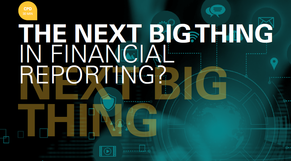 THE NEXT BIG THING IN FINANCIAL REPORTING?